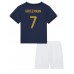Frankrike Antoine Griezmann #7 Barnkläder Hemma matchtröja till baby VM 2022 Kortärmad (+ Korta byxor) Billigt